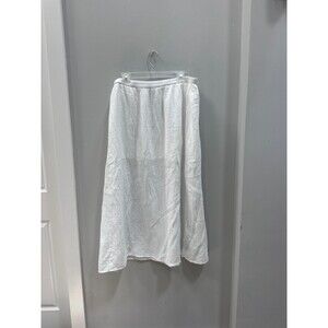 J Crew Muslin White Maxi Skirt Side Slit XL